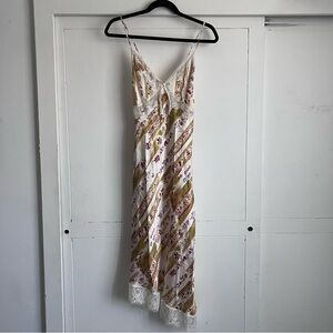 Reformation White and Gold Floral Dress